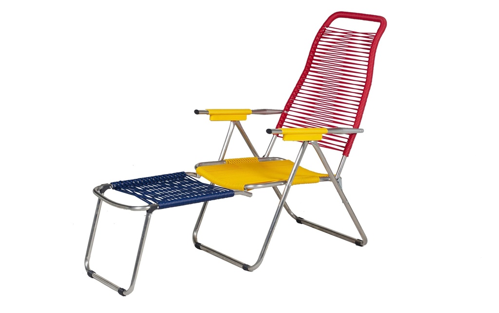FIAM Fauteuil de relaxation Des spaghettis, Rouge/Bleu/Jaune