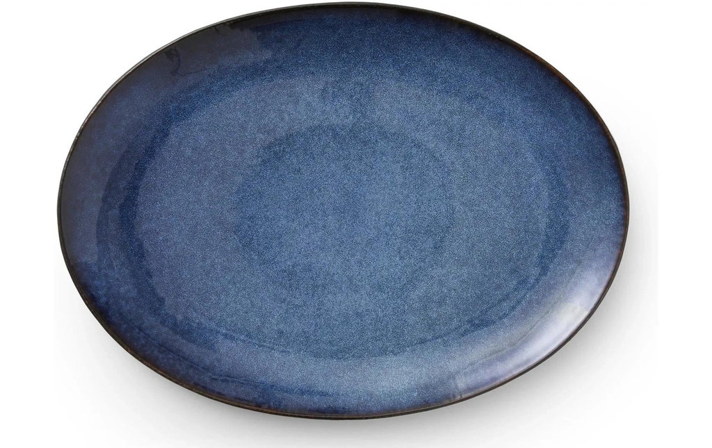 Bitz Plateau de service ovale 45 x 34 cm Noir/bleu foncé
