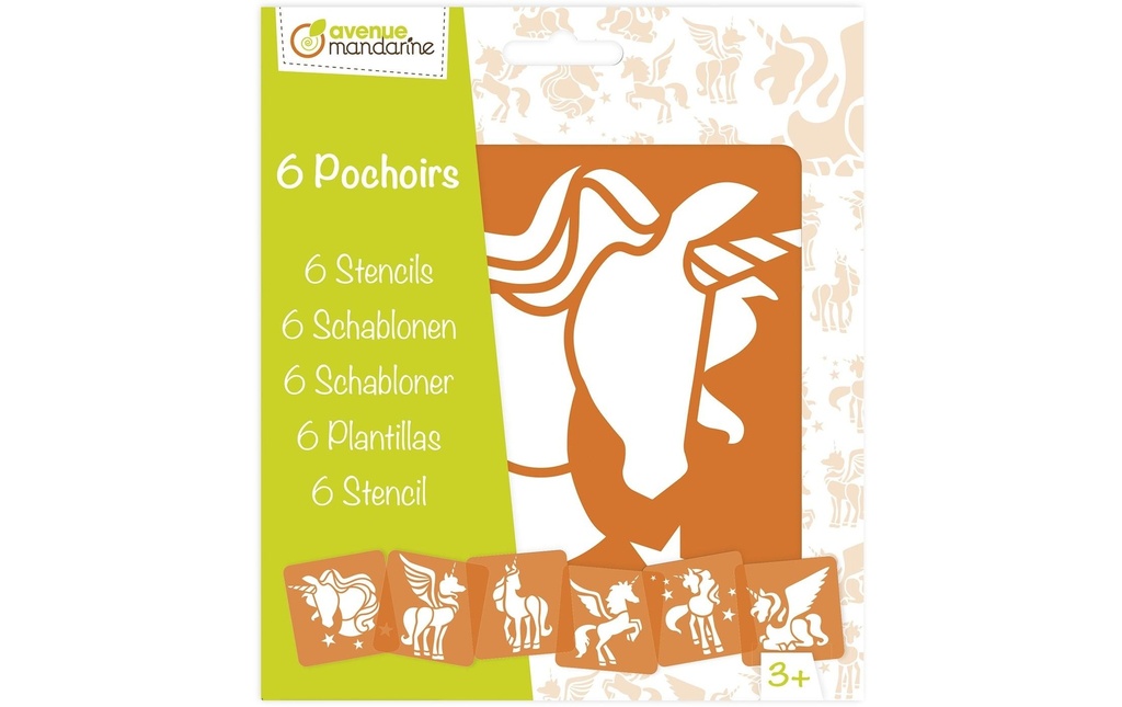 Avenue Mandarine Gabarit 15 x 15 cm, licornes