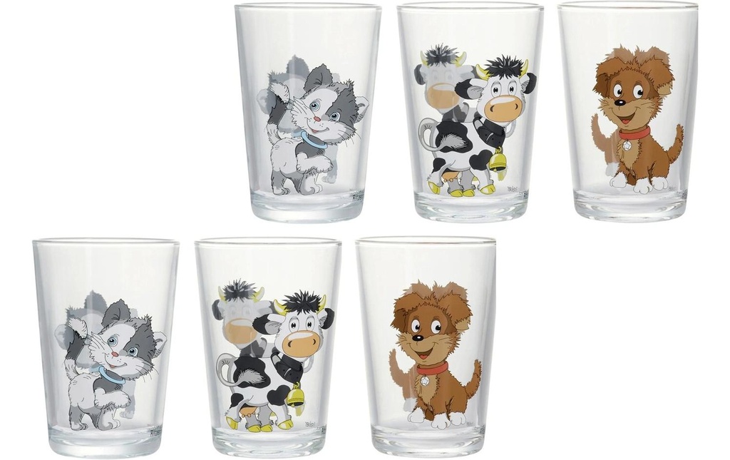 Ritzenhoff & Breker Verre à boire pour enfants Animaux de ferme 6 pièces