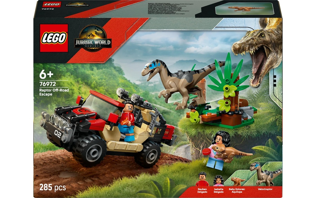LEGO® Jurassic World Raptor: Poursuite en 4 x 4