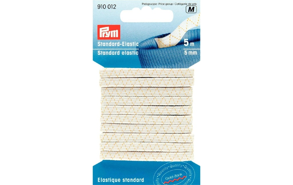 Prym Bande élastique Standard 5 m, Blanc