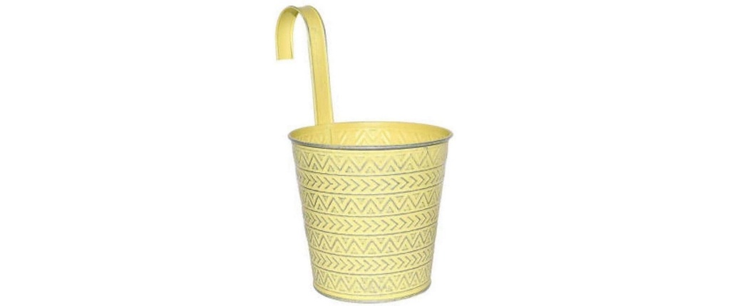 Dameco Cache-pot avec crochet Jaune