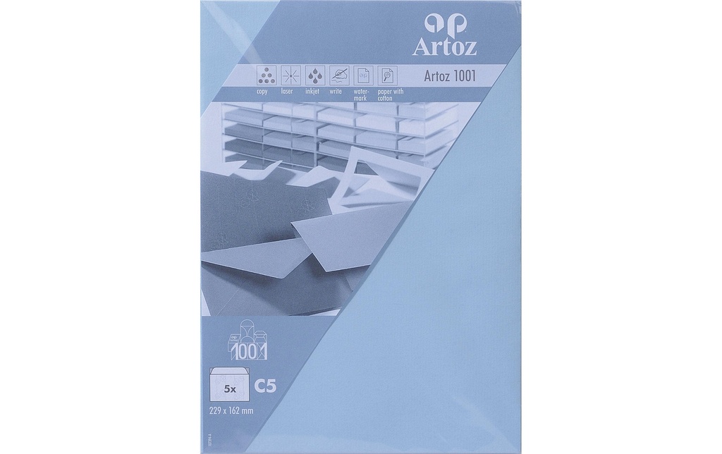 Artoz Enveloppe 1001, C5, 5 Pièce/s, Bleu pastel
