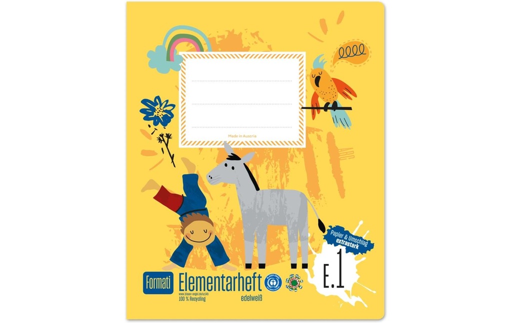Formati Cahier élémentaire E1 Quart, 14 feuilles, 100 g/m