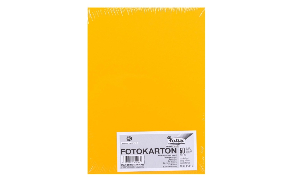 Folia Papier cartonné A4, 300 g/m², 50 feuilles, jaune foncé