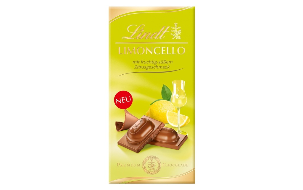 Lindt Tablette de chocolat Lait Limoncello 100 g