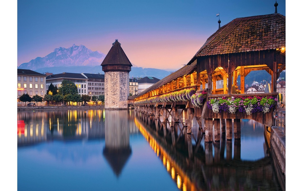 Ravensburger Puzzle Lucerne Pont de la Chapelle 1000 pièces 70 x 50 cm