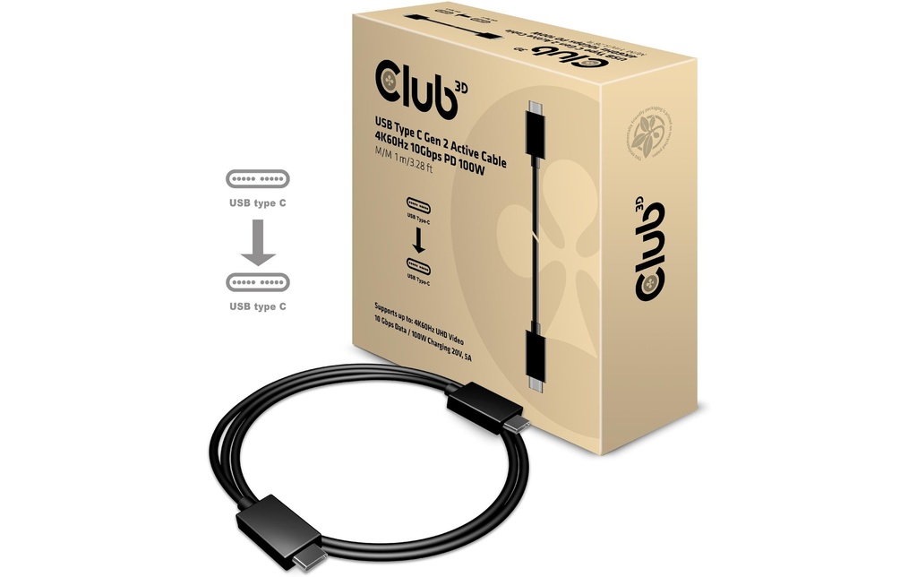Club 3D Câble USB 3.1 USB-C - USB-C 1 m