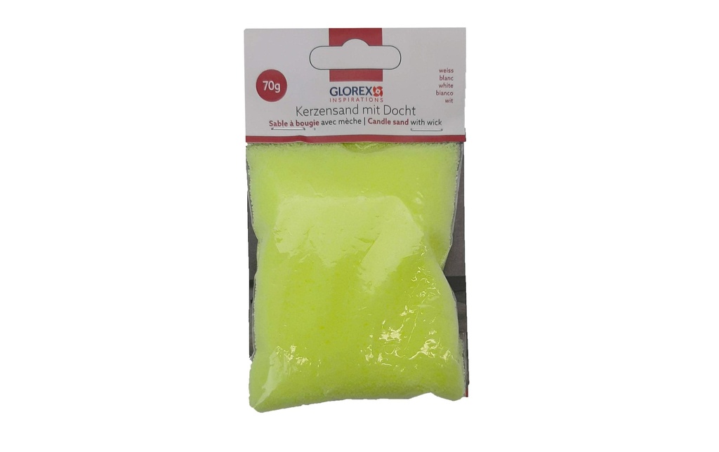 Glorex Sable à bougies avec mèche 70g, jaune