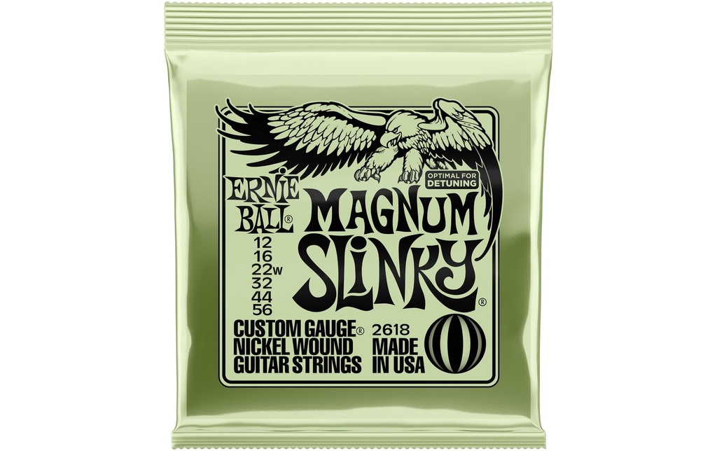 Ernie Ball Cordes de guitare 2618 Slinky Nickel – Magnum 12-56
