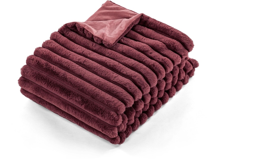 Tiseco Couverture Rabbit Stripe 130 x 170 cm, Bordeaux