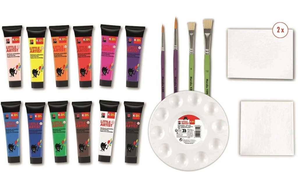 Marabu Peinture pour bricolage Kids Little Artist Art Box Maxi 20 pièces