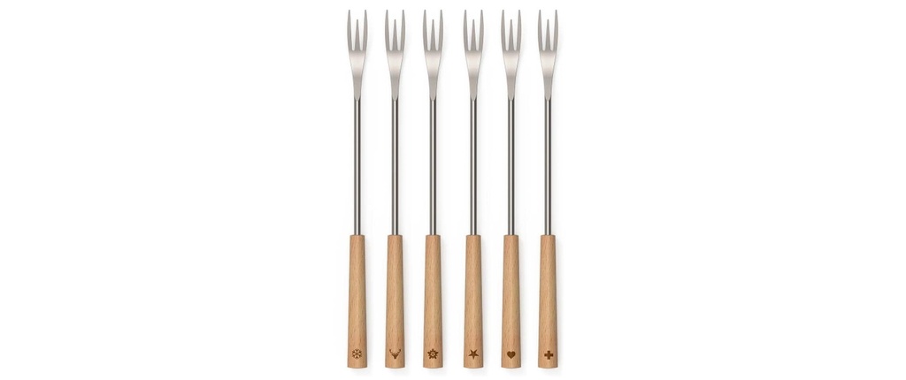 Kisag 2 IN 1 Fourchettes à fondue 6 personnes, Braun