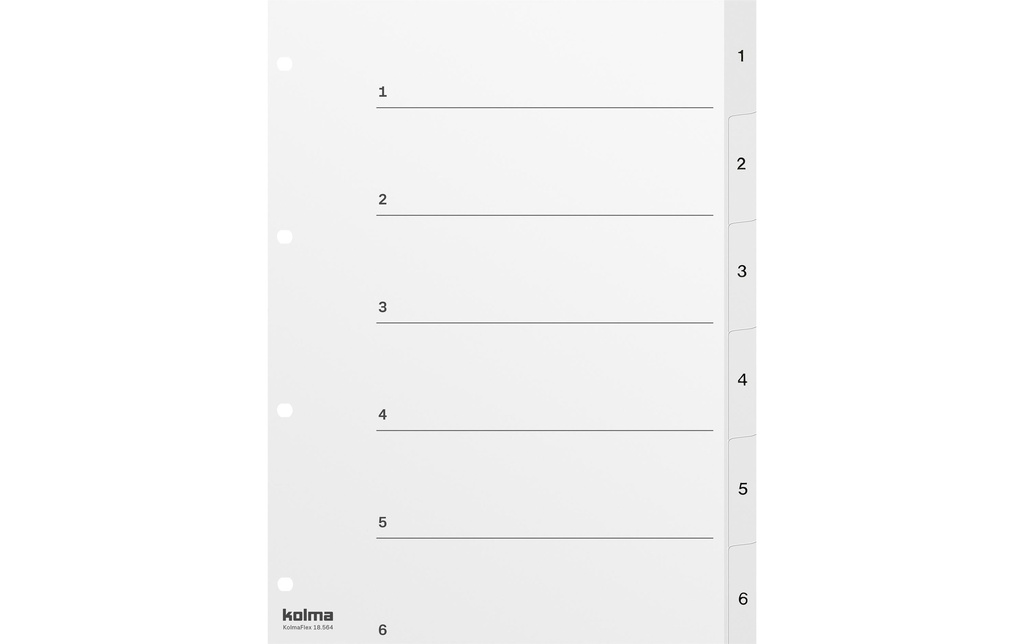KOLMA Répert.Kolmafl.A4 1-6 blanc