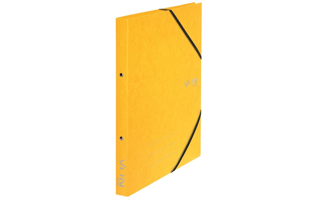 VON Classeur à anneaux avec bandes d'angle élastiques, 2.5 cm, Jaune