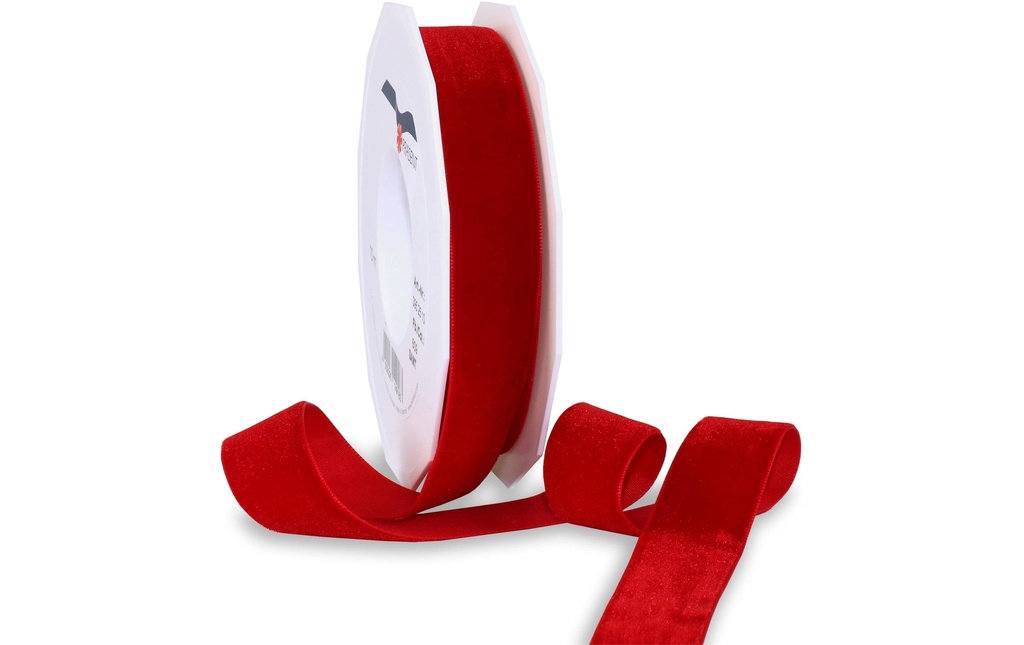 Pattberg Ruban cadeau Velours 25 mm x 10 m, Rouge