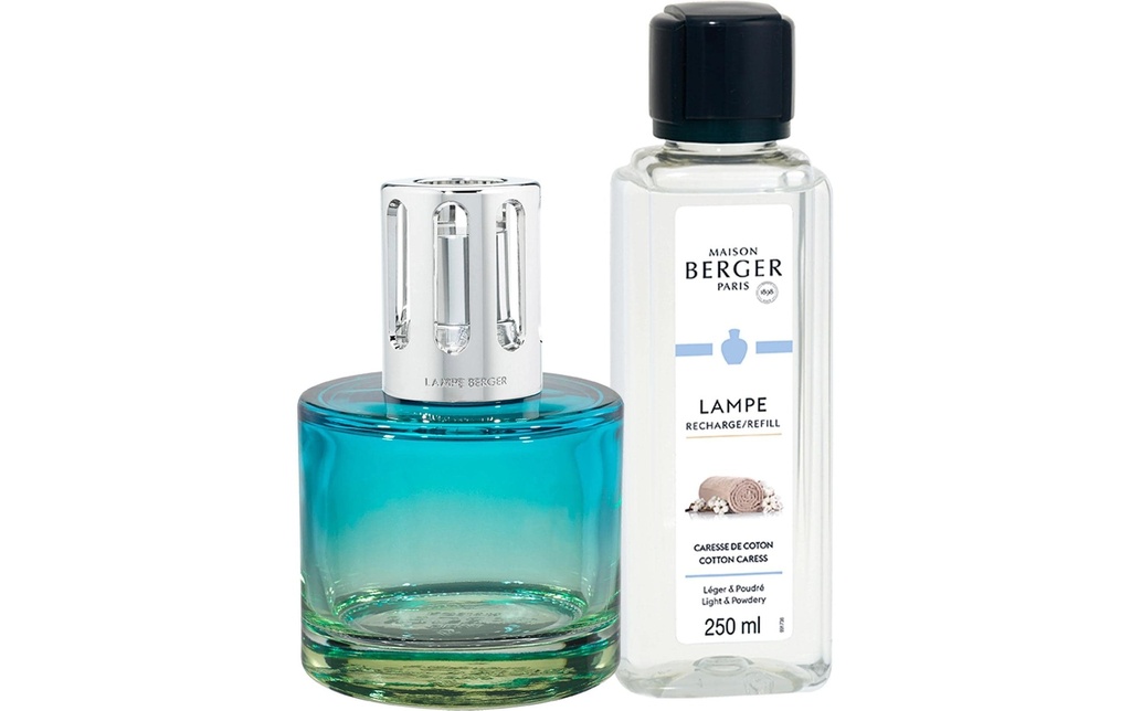 Maison Berger Lampe aromatique Pure + 250 ml Caresse do Coton, Bleu