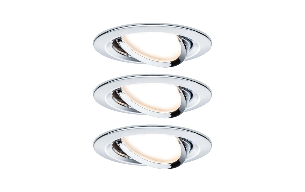 Paulmann Spot encastré Nova Coin 3-Stepdim Set, 3 x 6 W, 2700 K, chrome