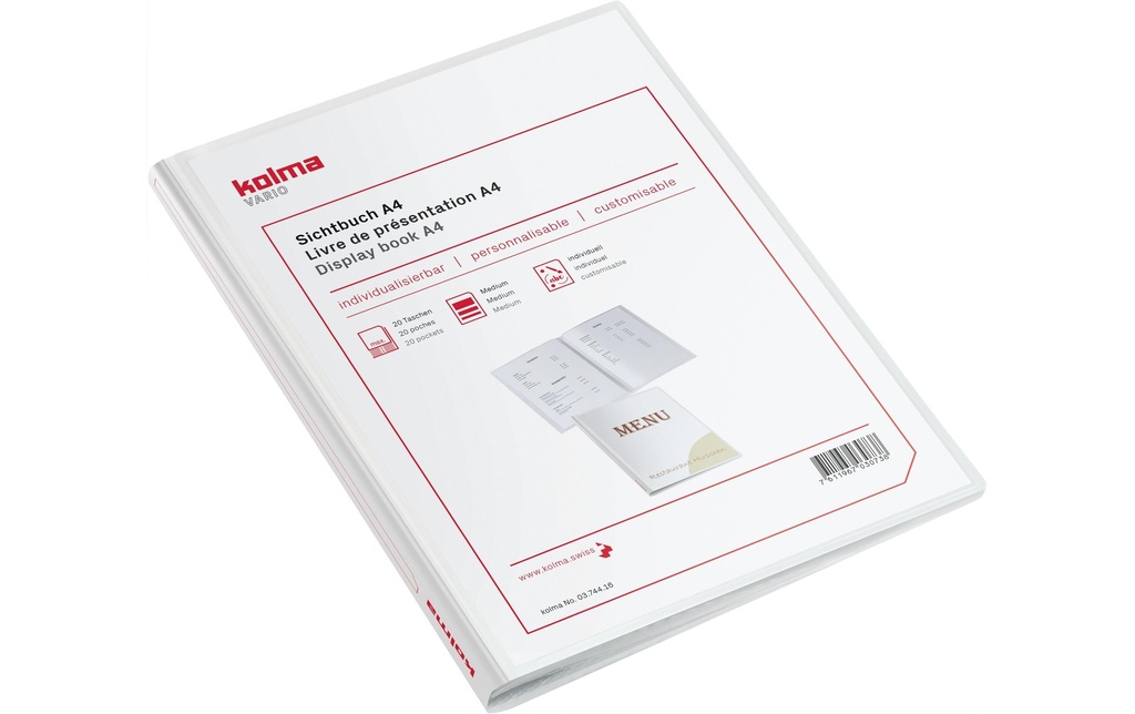 KOLMA Livre prés.Vario A4 20po.blanc