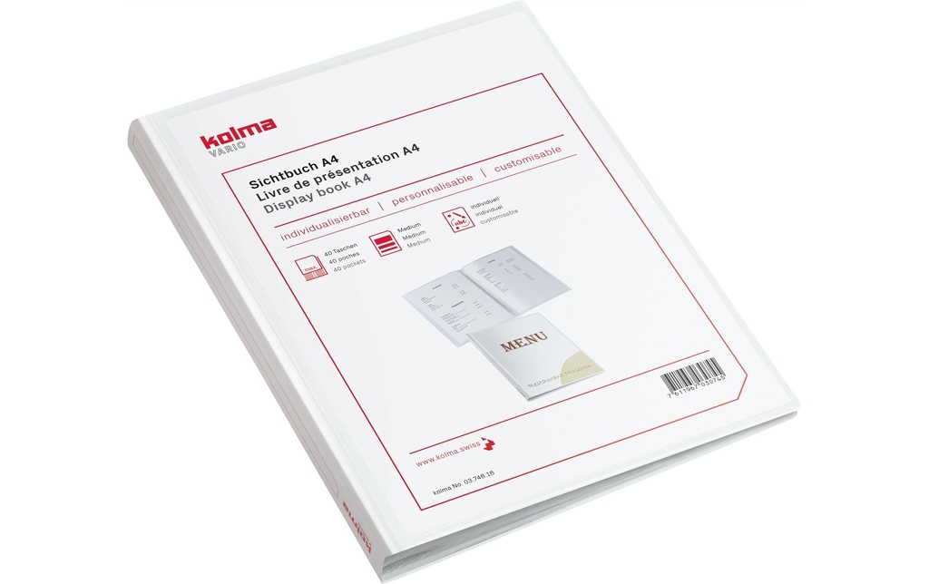 KOLMA Livre prés.Vario A4 40po.blanc