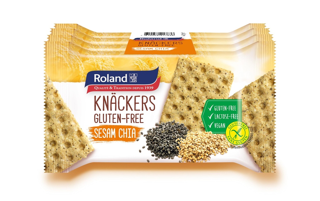 Roland Snacks Knäckers sésame de chia 4 x 35 g