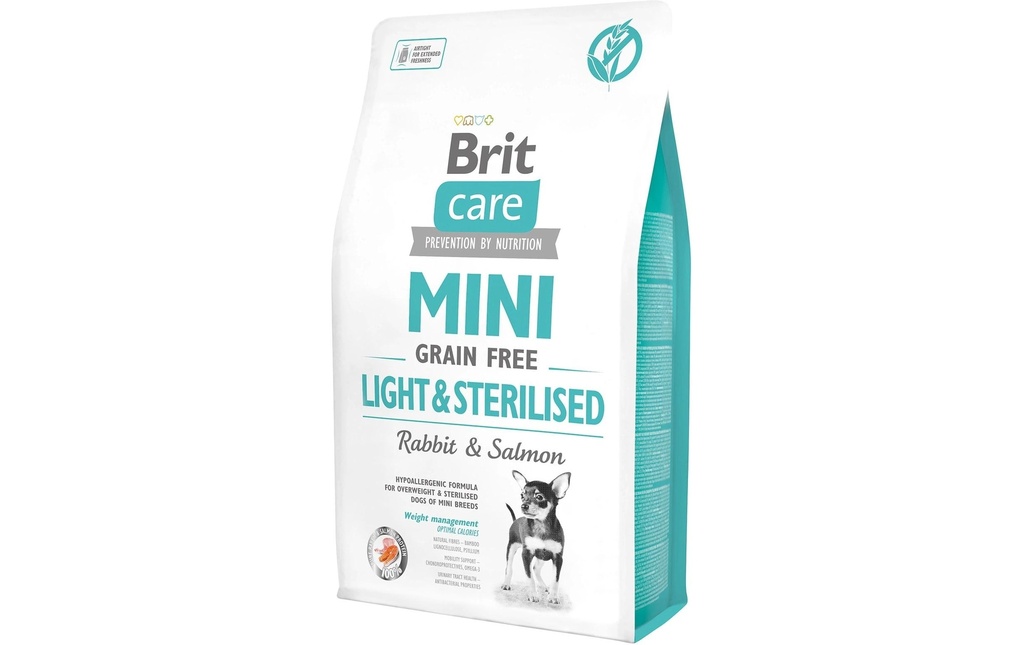 Brit Alimentation sèche Care Mini Grain Free Light and Sterilised 2 kg