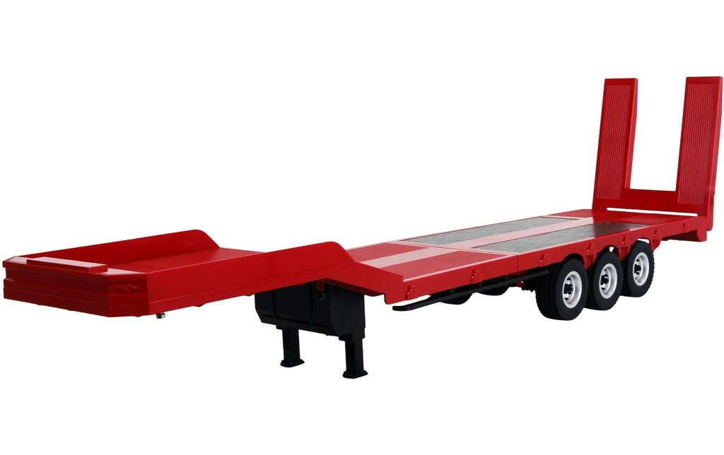 Amewi Semi-remorque Remorque surbaissée à trois essieux pour Scania 1:18 rouge