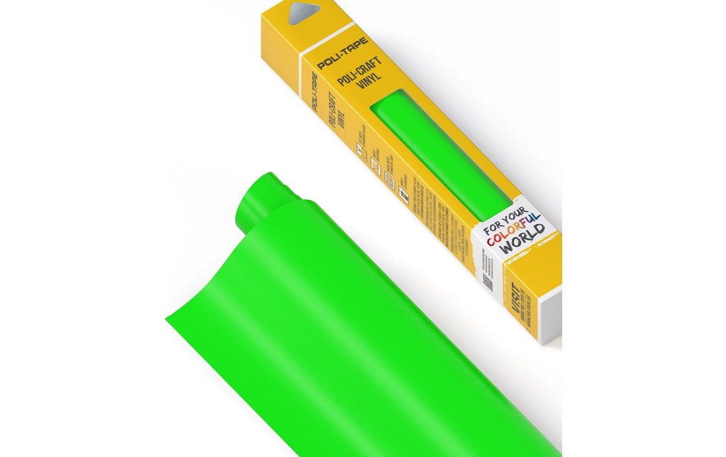Poli-Tape Film de vinyle Permanent 30.5 x 183 cm, vert fluo mat