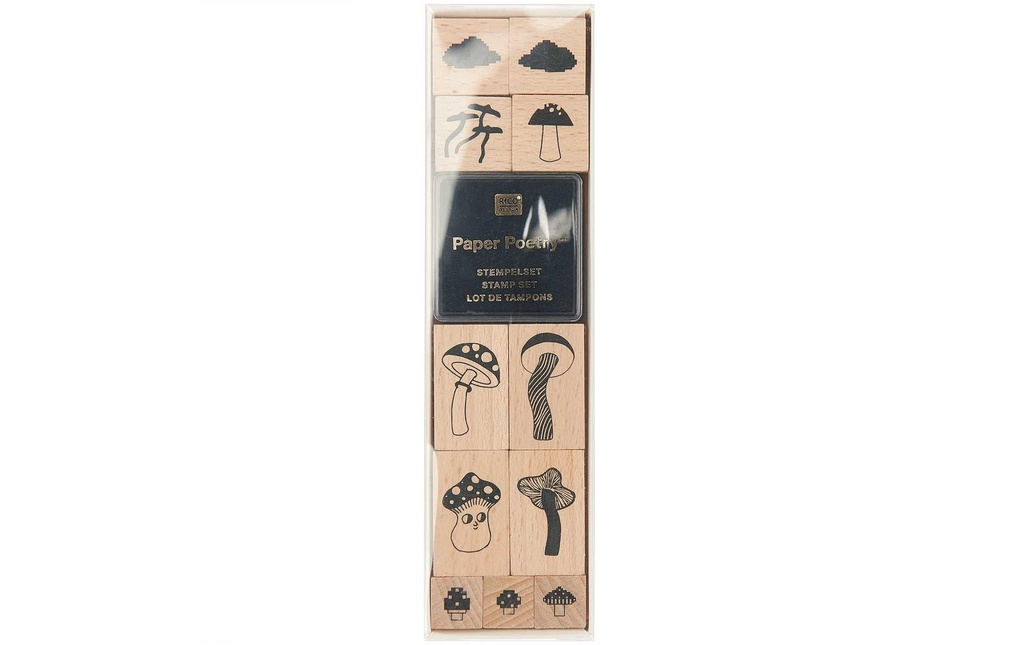 Rico Design Set de tampons Shroom Champignon, Noir/Brun