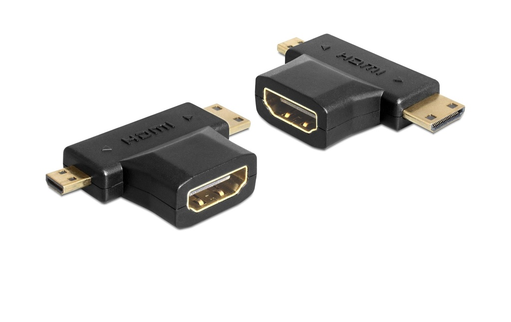 Delock Adaptateur HDMI - Micro HDMI (HDMI-D)/Mini-HDMI (HDMI-C)