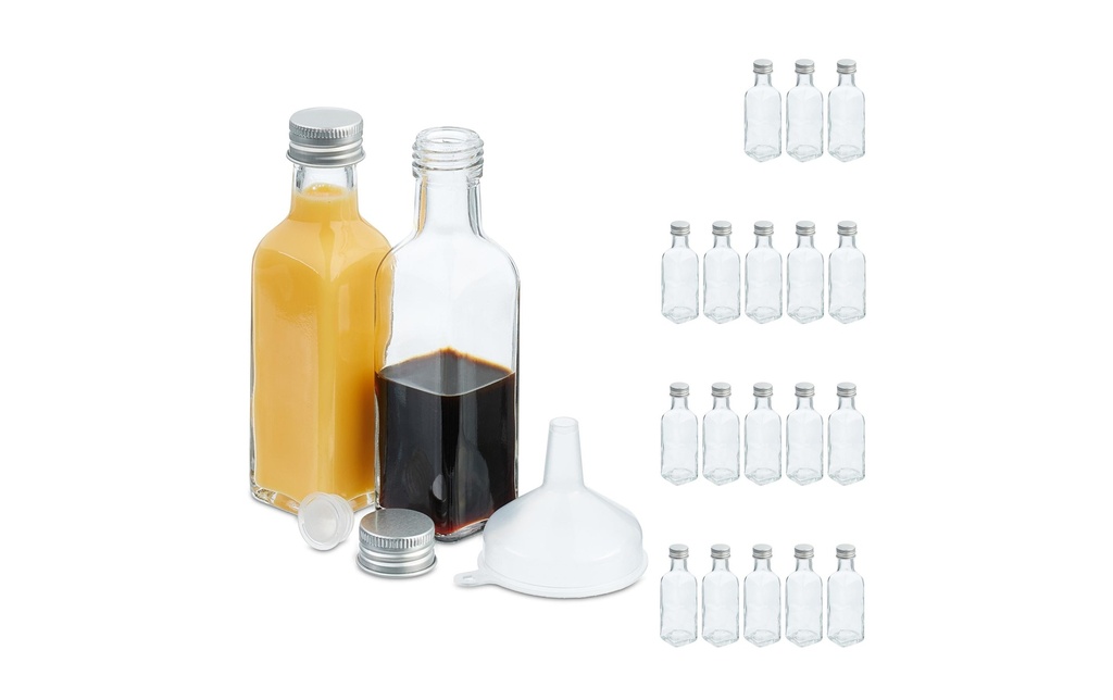 relaxdays Bouteilles pour conserves 100 ml, 20 Pièce/s