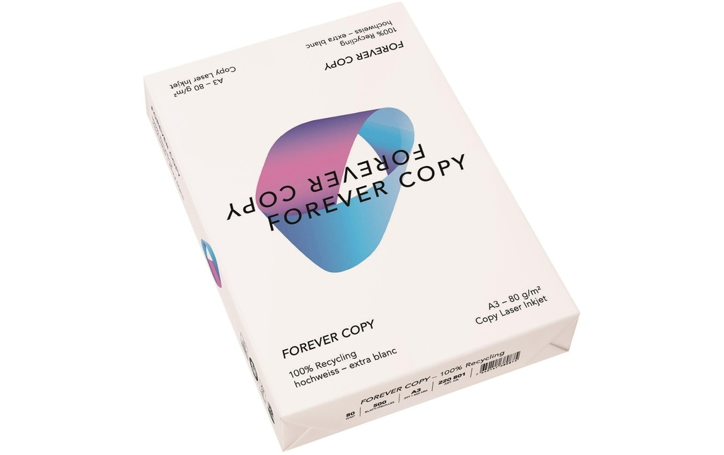 Fischer Papier Papier pour photocopie Forever Copy A3, extra-blanc, 500 feuilles