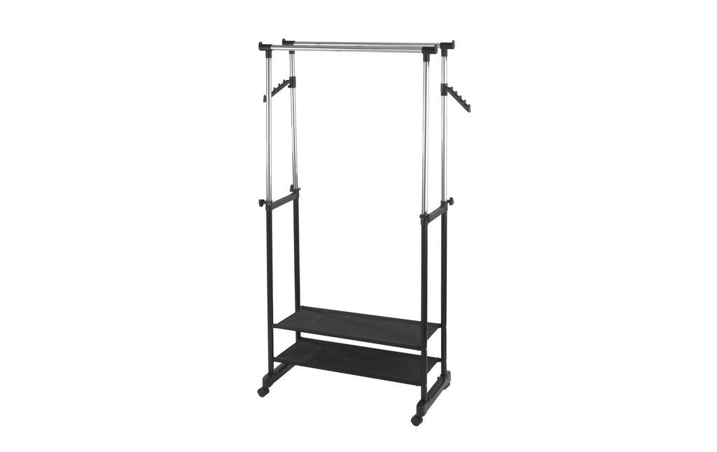 Wenko Porte-manteau All In 117 cm/169 cm, Noir/Argenté