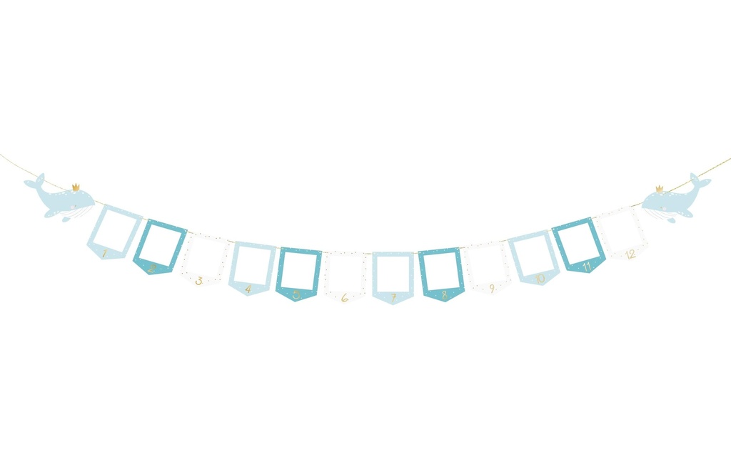 Partydeco Guirlande Baleine 15 m, Bleu