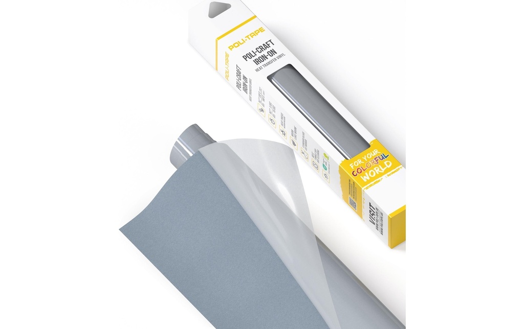 Poli-Tape Film thermocollant Tubitherm Flock, 30.5 x 61 cm, gris mat