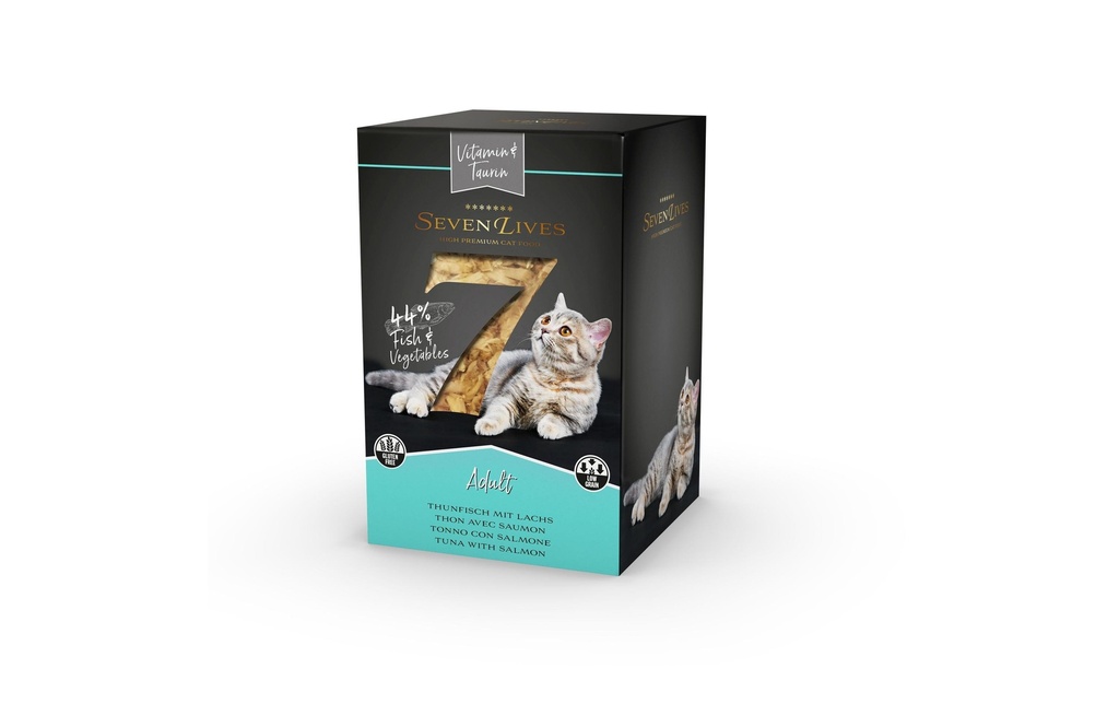 7Lives Alimentation humide Adult Thon/Saumon Jelly, 6 x 60g