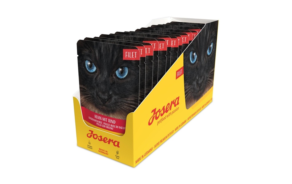 Josera Alimentation humide Filet de poulet au bœuf, 16 x 70 g