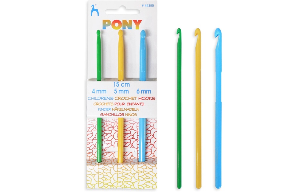 Pony Crochet pour les enfants Taille 4/5/6, longueur : 15 cm