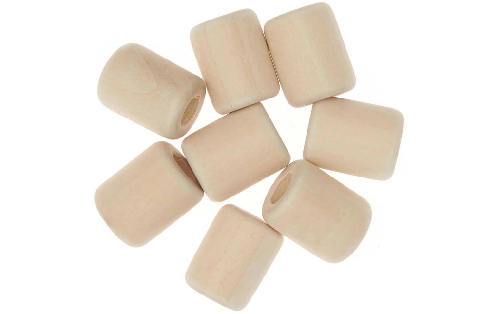 Rico Design Billes de bois Macramé Nature, 8 pièces