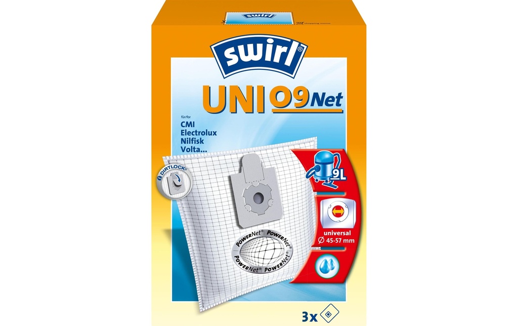 Swirl Sac filtrant pour aspirateur UNI09 3 Pièce/s