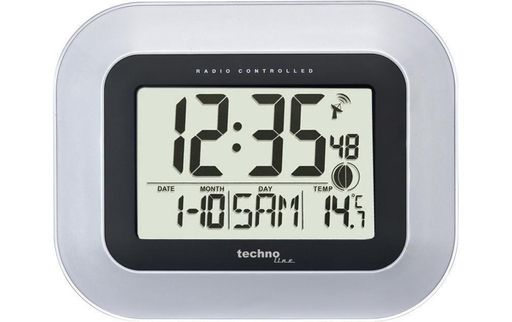 Technoline Horloge murale radio WS8005 Argenté