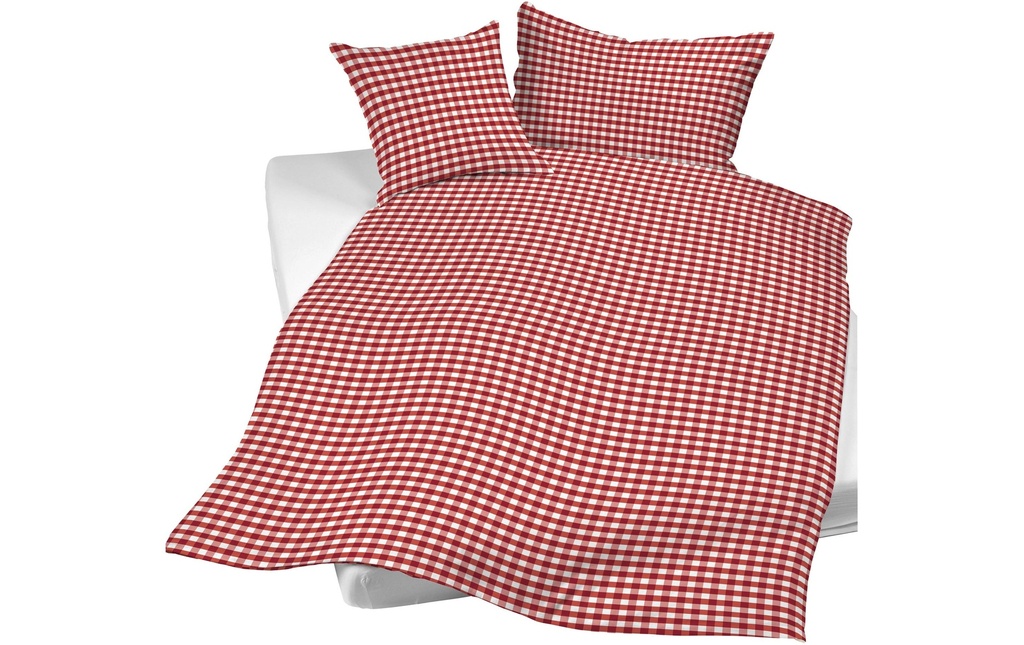 Night Fashion Taie d’oreiller Karolin 65 x 100 cm, rouge/blanc