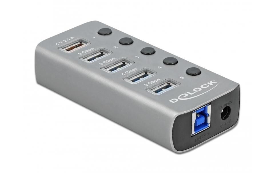 Delock Hub USB 63262 USB 3.0 - 4x USB-A / 1x port de charge