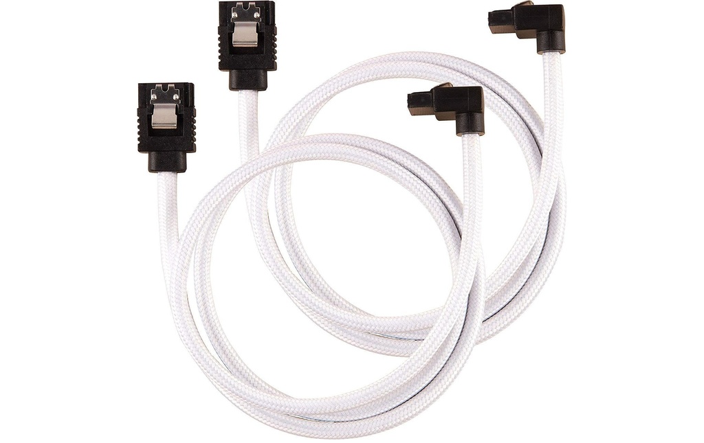 Corsair Câble SATA3 Premium Set Blanc 60 cm coudé