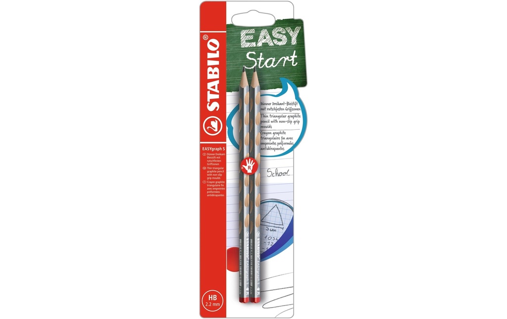 STABILO Crayon EASYgraph S métallique 2 pièces, argent