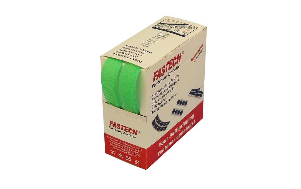 FASTECH Boîte de bande auto-agrippante Vert fluo