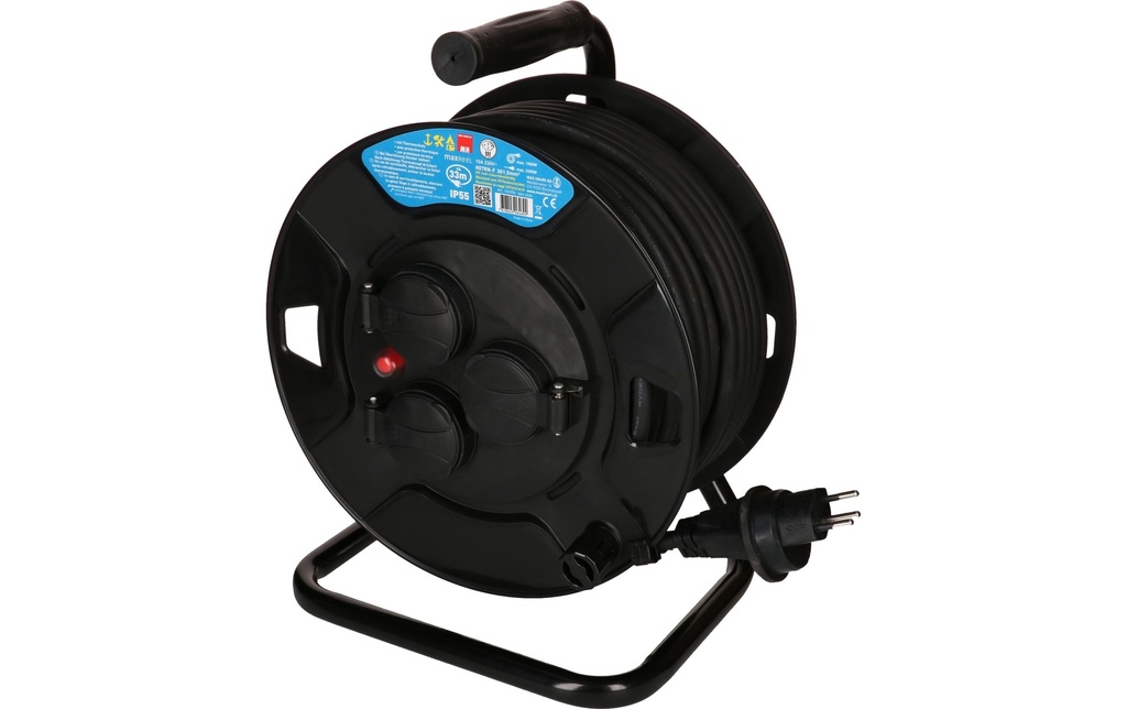 Max Hauri Bobine de câble maxREEL 33 m, 3x T13, IP55, noir