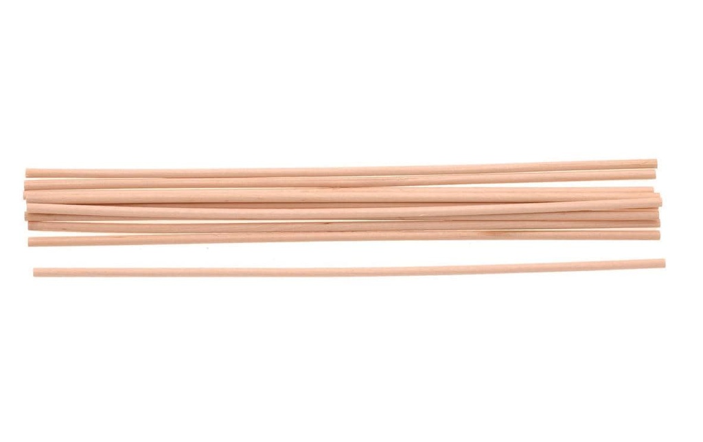 Glorex Article en bois 0.6 cm x 50 cm Barre ronde, 10 pièces