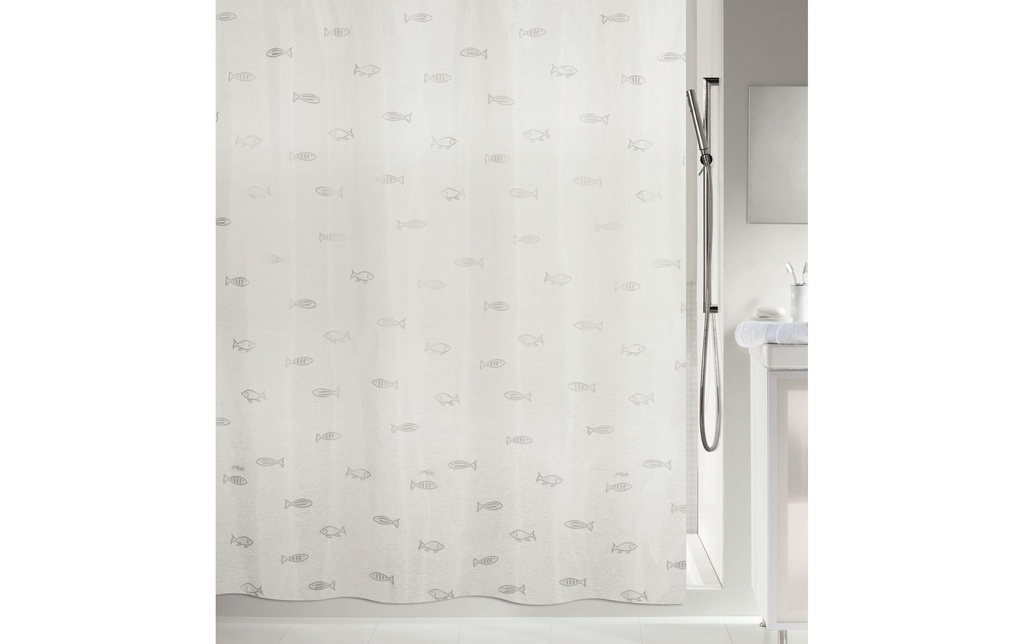 spirella Rideau de douche Kos 180 x 200 cm, Gris clair